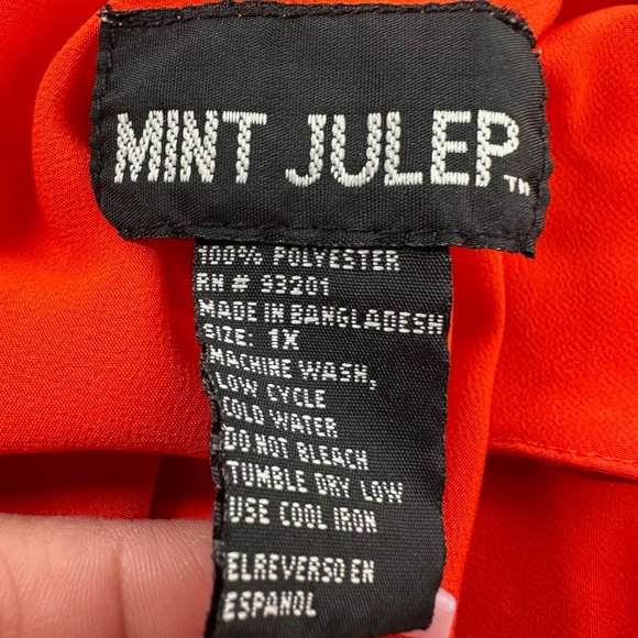 Mint Julep Button Down Dress‎ Slip Removable Dress Underneath 1X Polyester - Picture 3 of 15